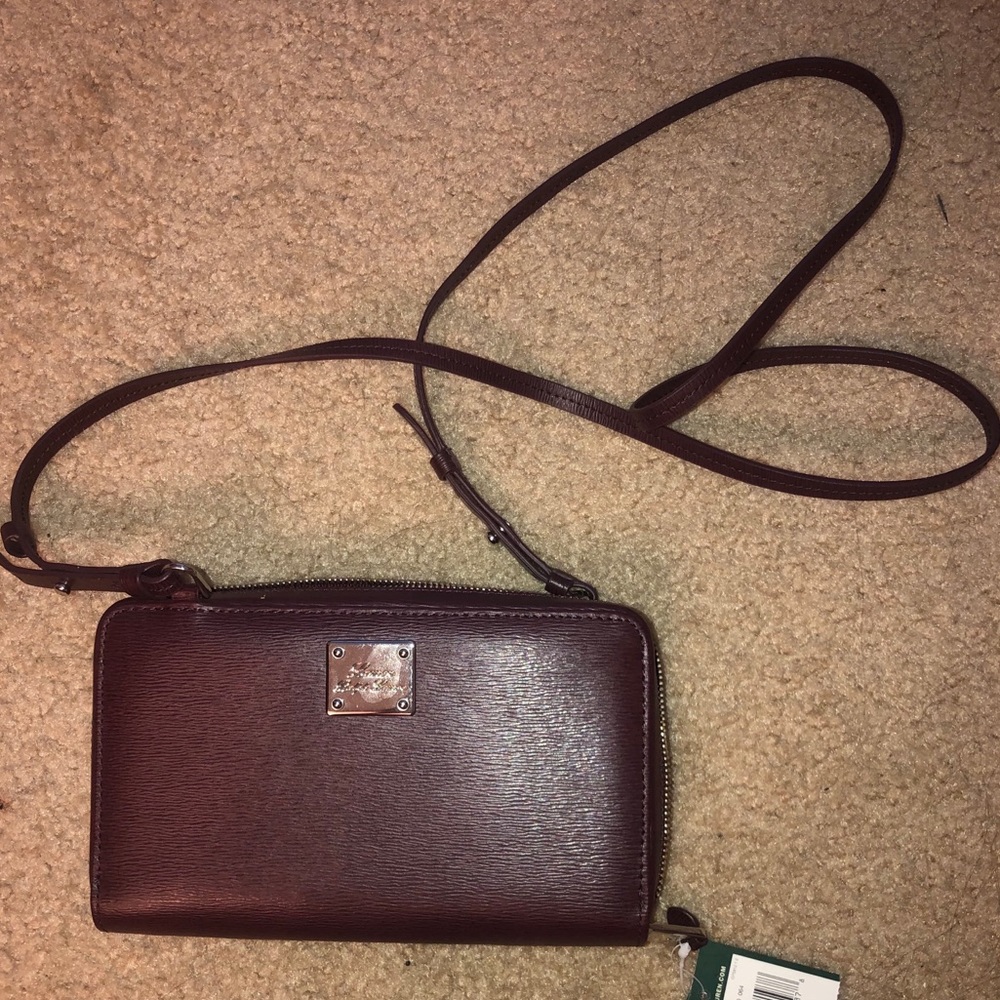 NWT Lauren Ralph Lauren crossbody wallet purple